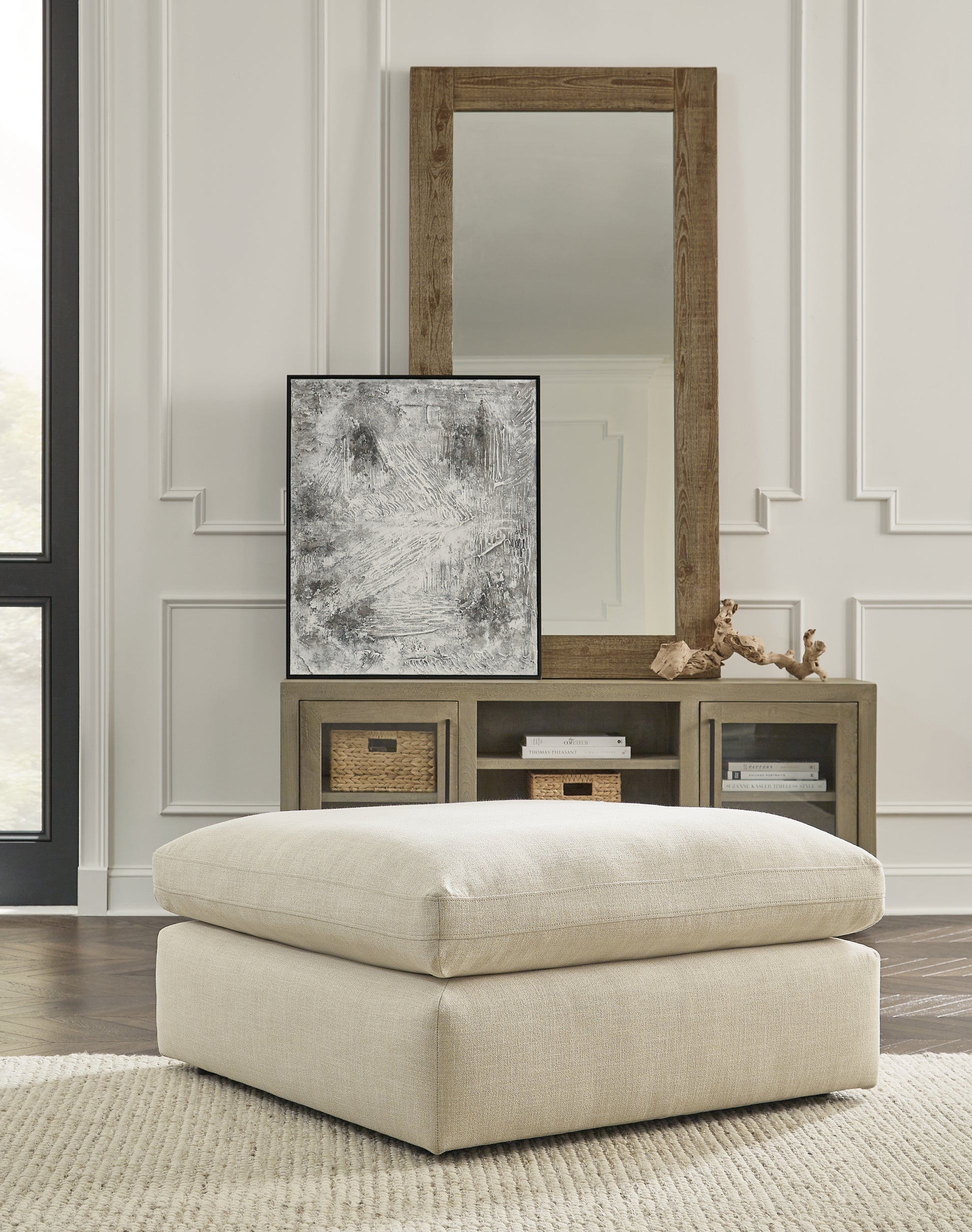 Ocala Furniture Outlet - Ashley Furniture - Elyza Living Room - Oversized Accent Ottoman / Linen - 1000608