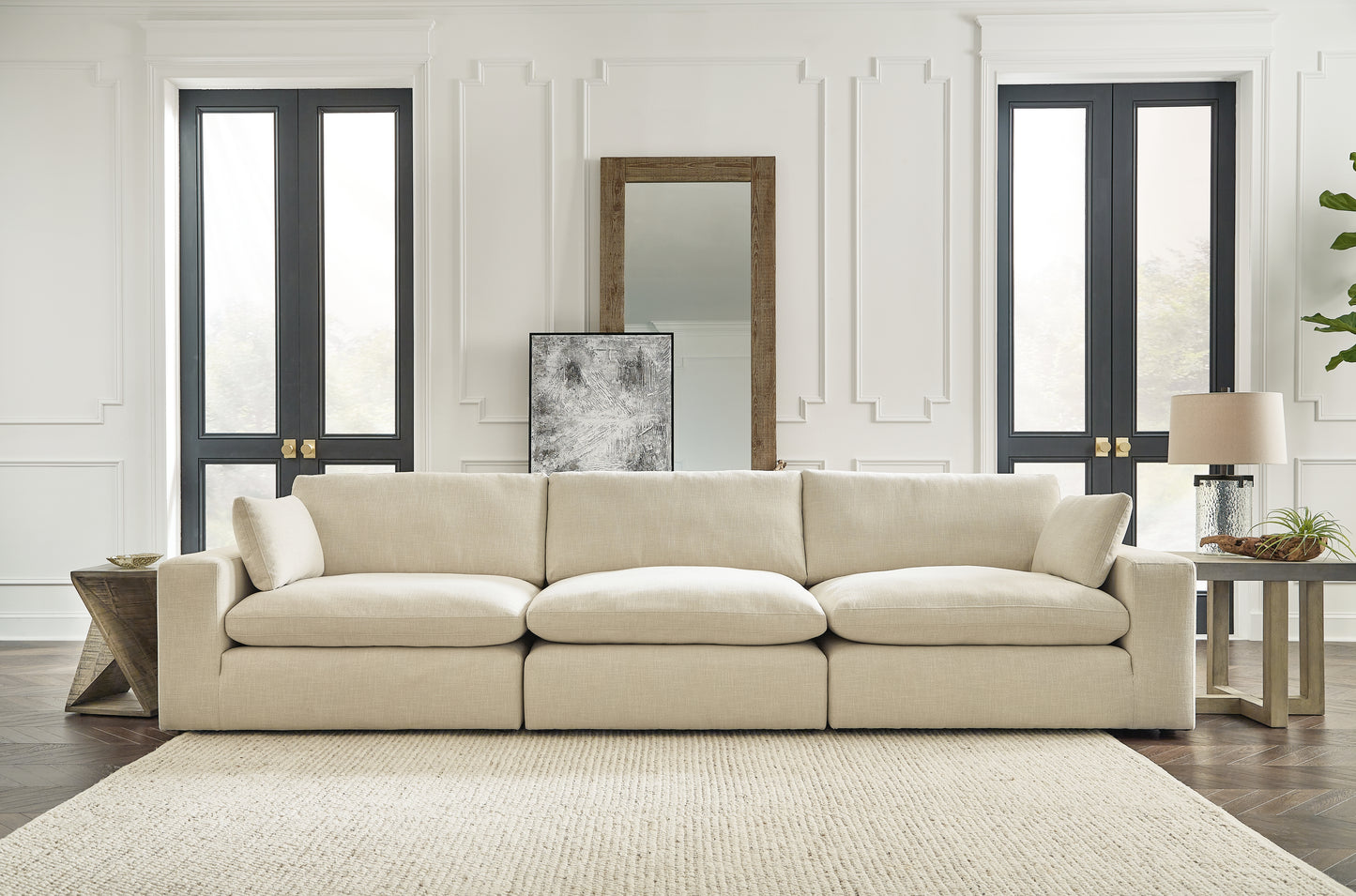 Ocala Furniture Outlet - Ashley Furniture - Elyza Sectional - RAF 3-Piece Sectional Sofa / Linen - 10006S2