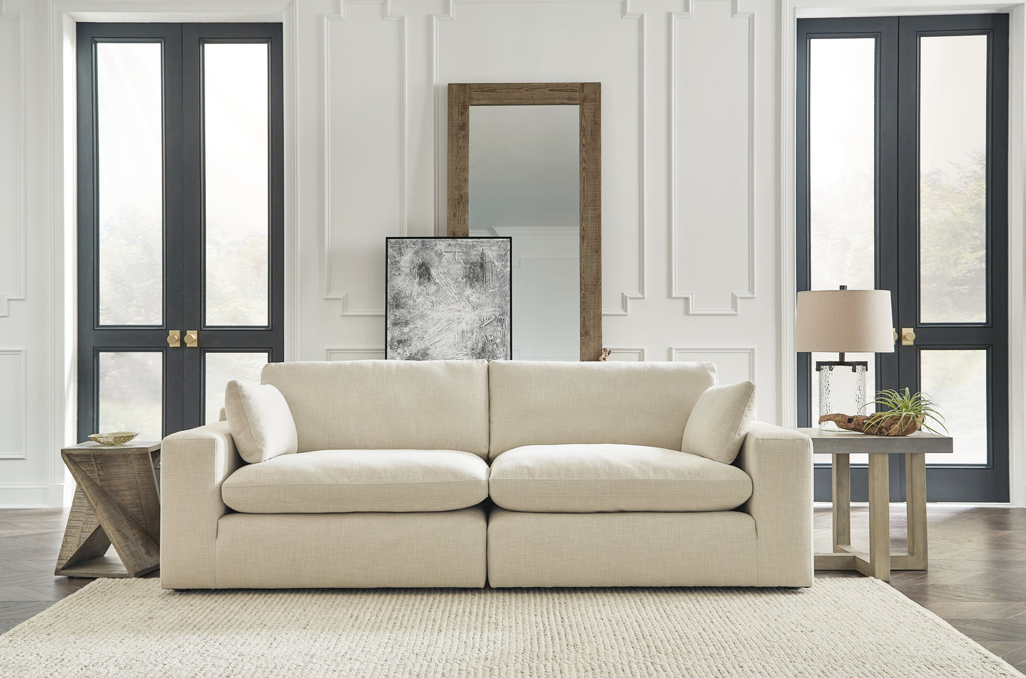 Ocala Furniture Outlet - Ashley Furniture - Elyza Sectional - RAF 2-Piece Sectional Loveseat / Linen - 10006S1