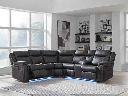 Ocala Furniture Outlet - Ashley Furniture - Sultan Meadow Sectional - 2-Piece Reclining Sectional / Carbon - PC13001S1