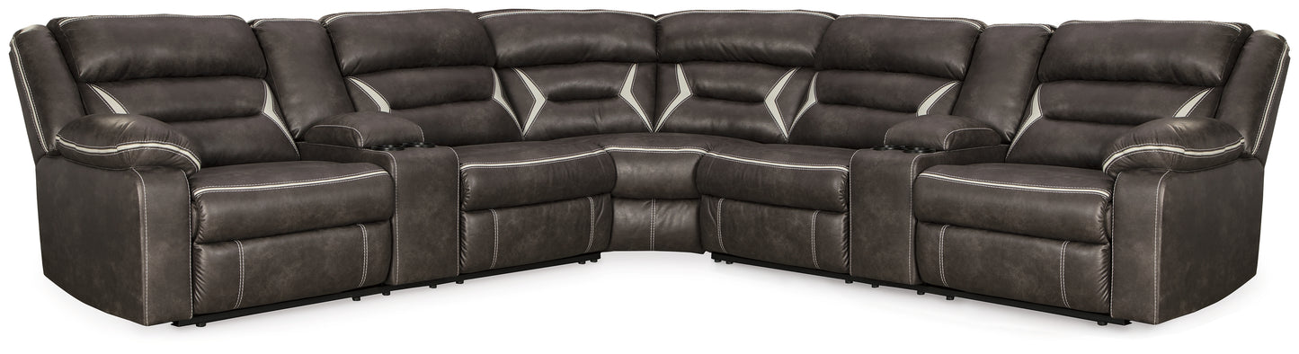 Ocala Furniture Outlet - Ashley Furniture - Kincord Sectional - 3-Piece Power Reclining Sectional / Midnight - 13104S5