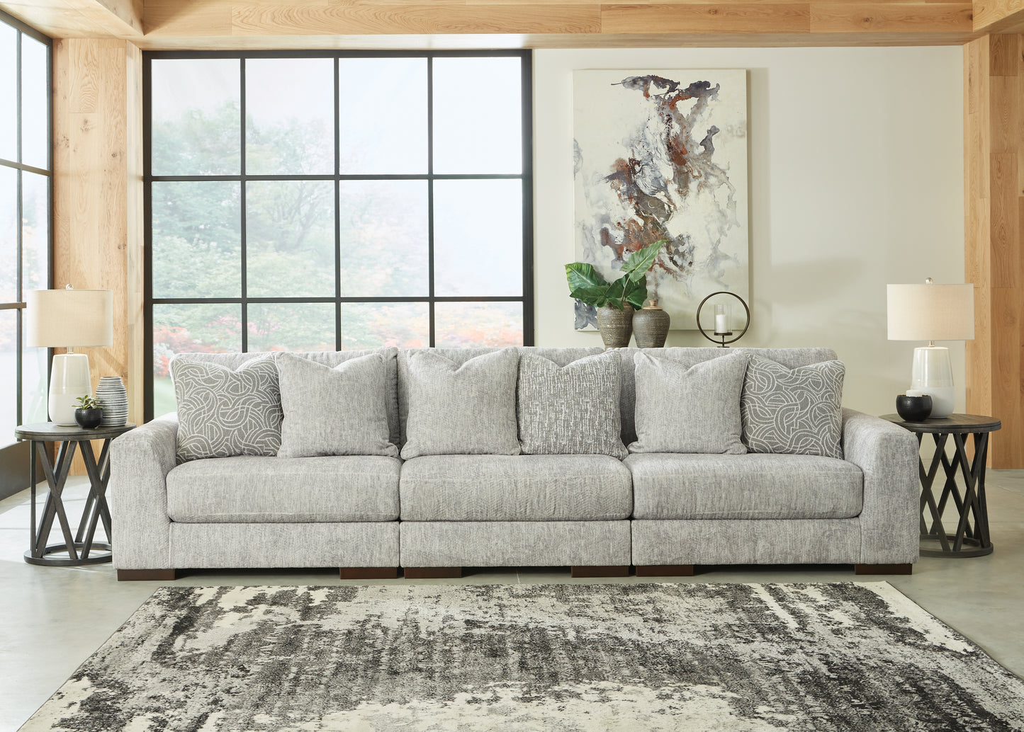 Ocala Furniture Outlet - Ashley Furniture - Regent Park Sectional - RAF 6-Piece Sectional / Pewter - 14404S7