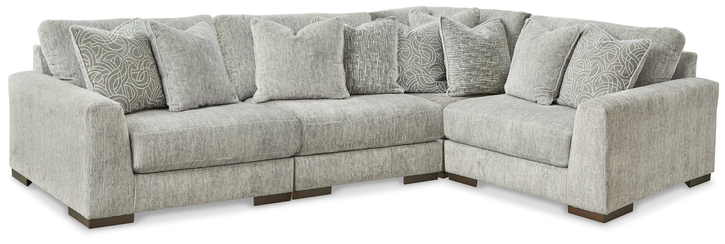 Ocala Furniture Outlet - Ashley Furniture - Regent Park Sectional - RAF 4-Piece Sectional / Pewter - 14404S2
