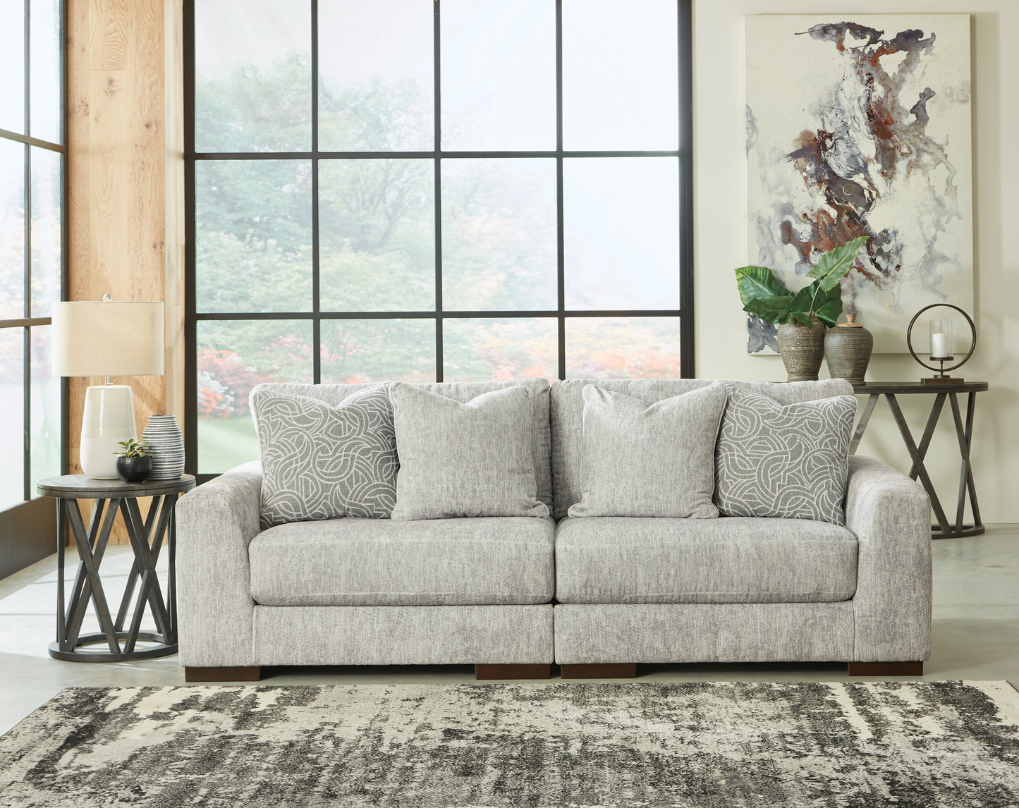 Ocala Furniture Outlet - Ashley Furniture - Regent Park Sectional - RAF 2-Piece Sectional Loveseat / Pewter - 14404S4