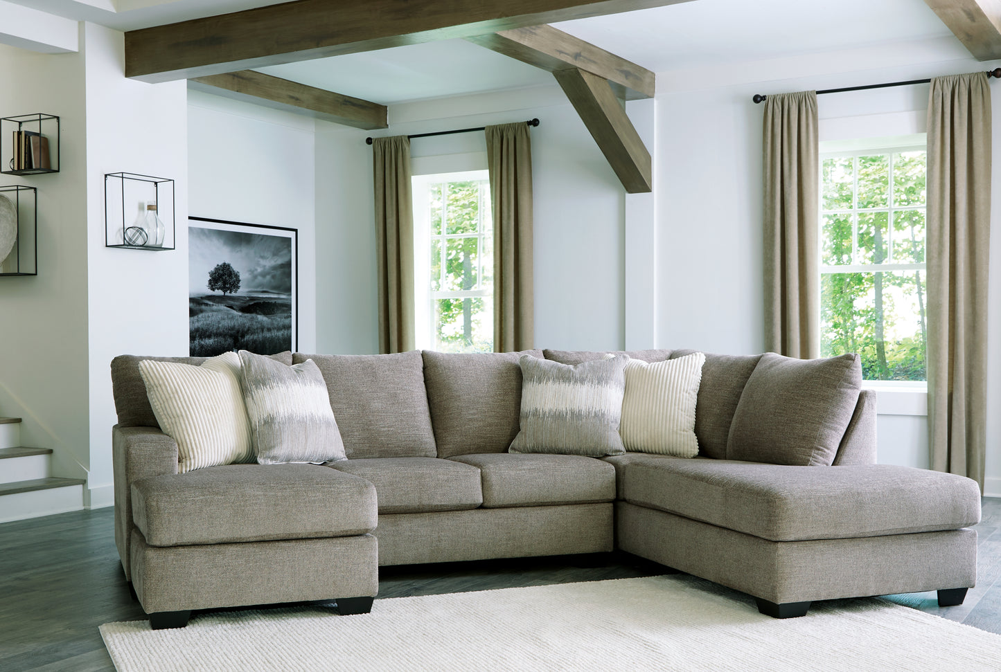 Ocala Furniture Outlet - Ashley Furniture - Creswell Sectional - LAF 2-Piece Sectional with Chaise / Stone - 15305S1