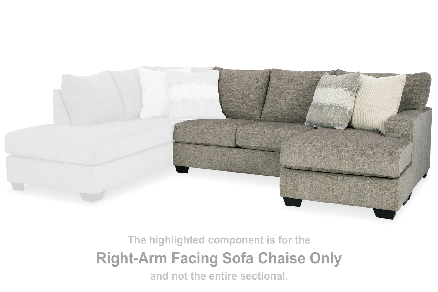 Ocala Furniture Outlet - Ashley Furniture - Creswell Sectional - RAF Sofa Chaise / Stone - 1530503