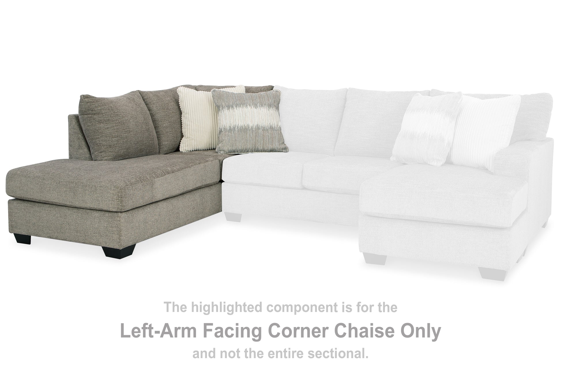 Ocala Furniture Outlet - Ashley Furniture - Creswell Sectional - LAF Corner Chaise / Stone - 1530516
