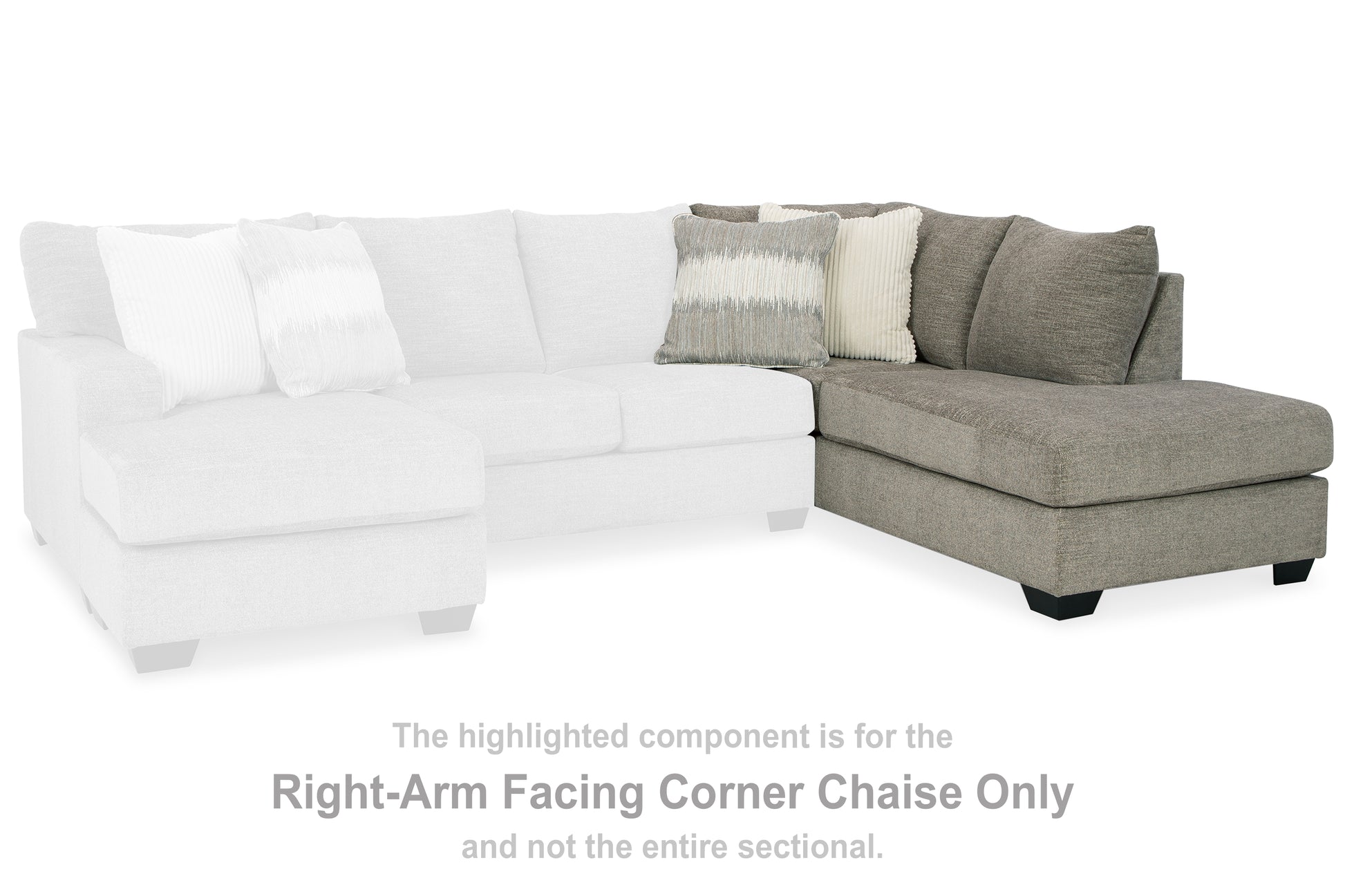 Ocala Furniture Outlet - Ashley Furniture - Creswell Sectional - RAF Corner Chaise / Stone - 1530517