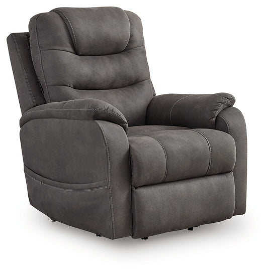 Ocala Furniture Outlet - Ashley Furniture - Snowfield Living Room - Power Lift Recliner / Gunmetal - 1760912