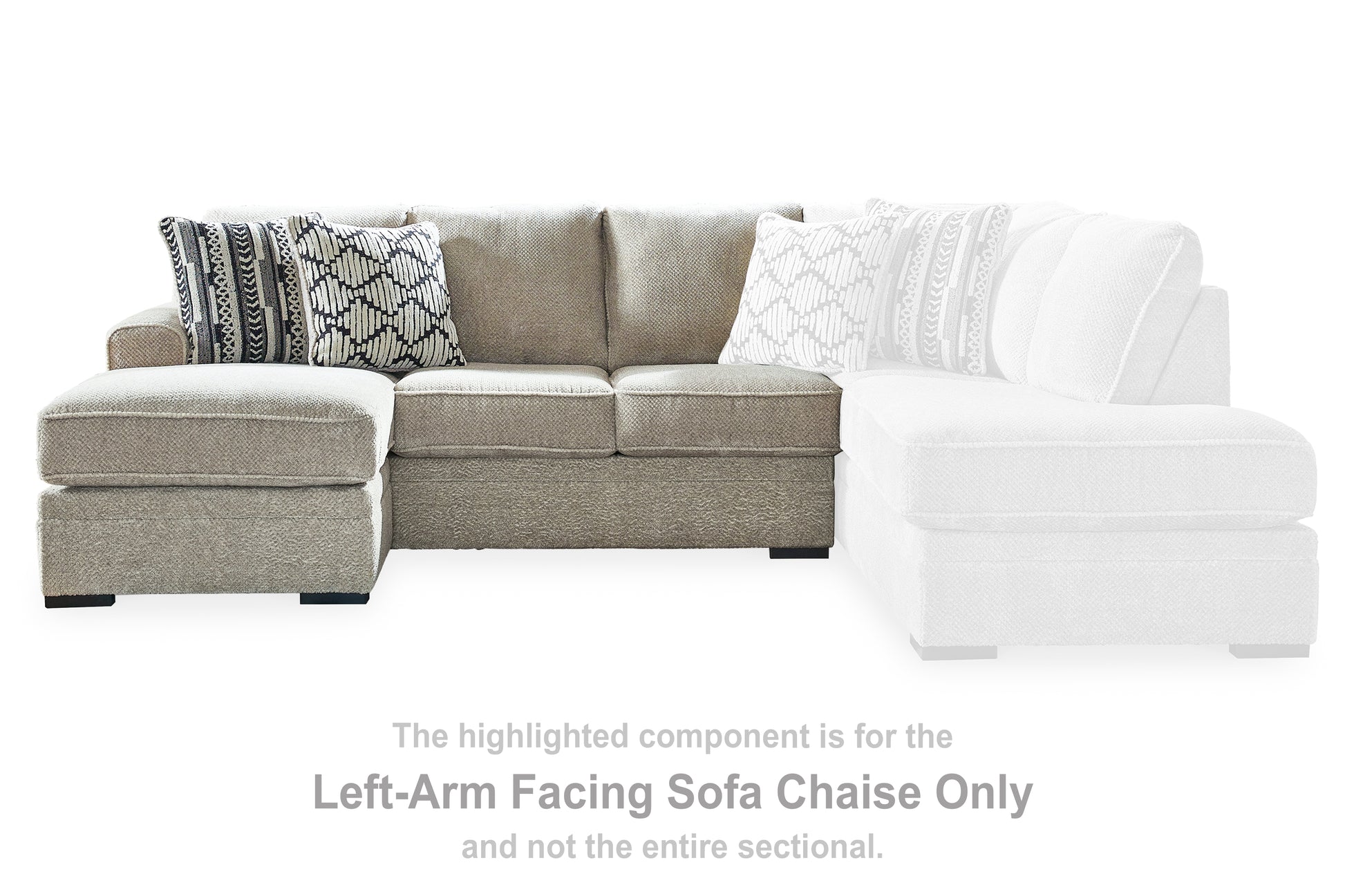 Ocala Furniture Outlet - Ashley Furniture - Calnita Sectional - LAF Sofa Chaise / Sisal - 2050202