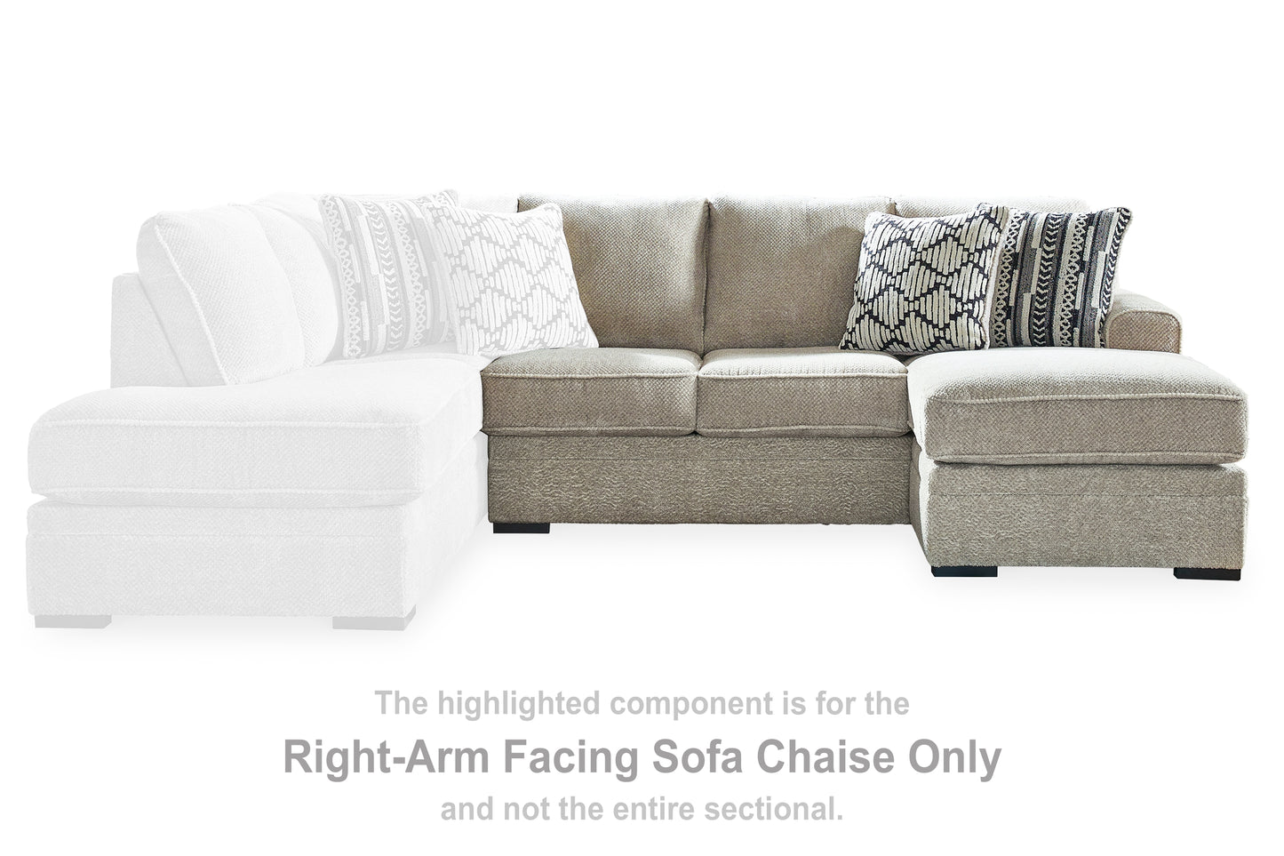 Ocala Furniture Outlet - Ashley Furniture - Calnita Sectional - RAF Sofa Chaise / Sisal - 2050203