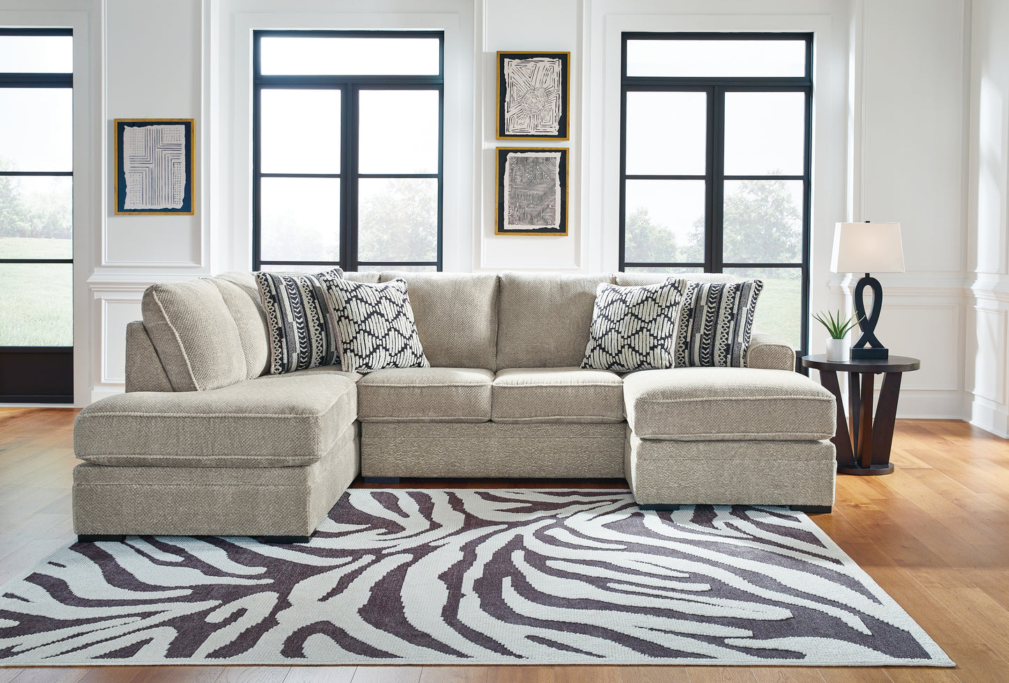 Ocala Furniture Outlet - Ashley Furniture - Calnita Sectional - RAF 2-Piece Sectional with Chaise / Sisal - 20502S2