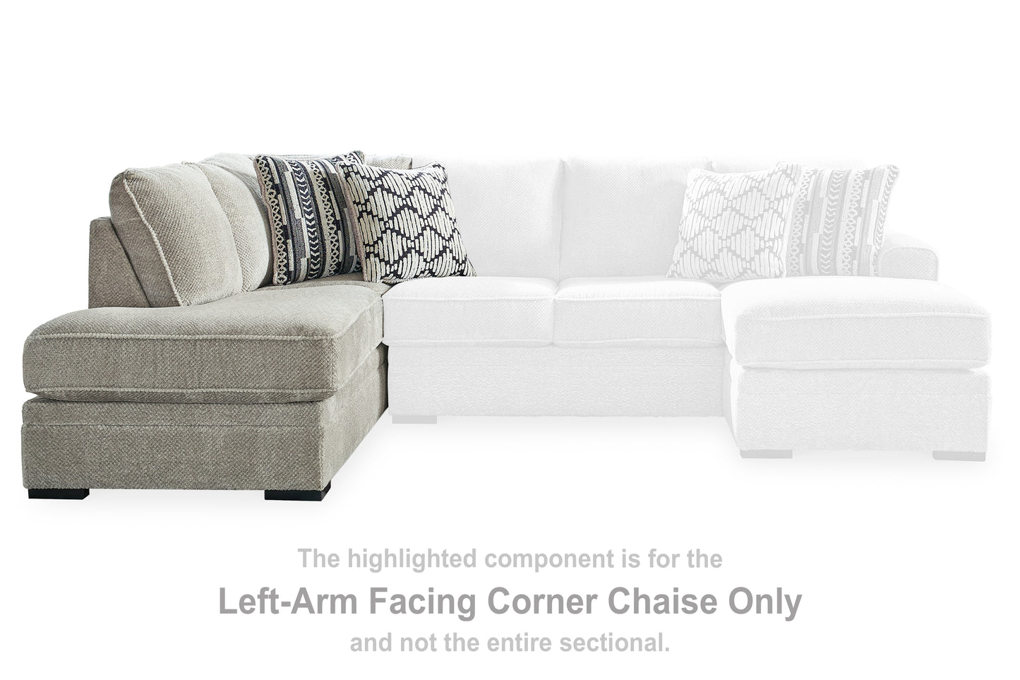 Ocala Furniture Outlet - Ashley Furniture - Calnita Sectional - LAF Corner Chaise / Sisal - 2050216