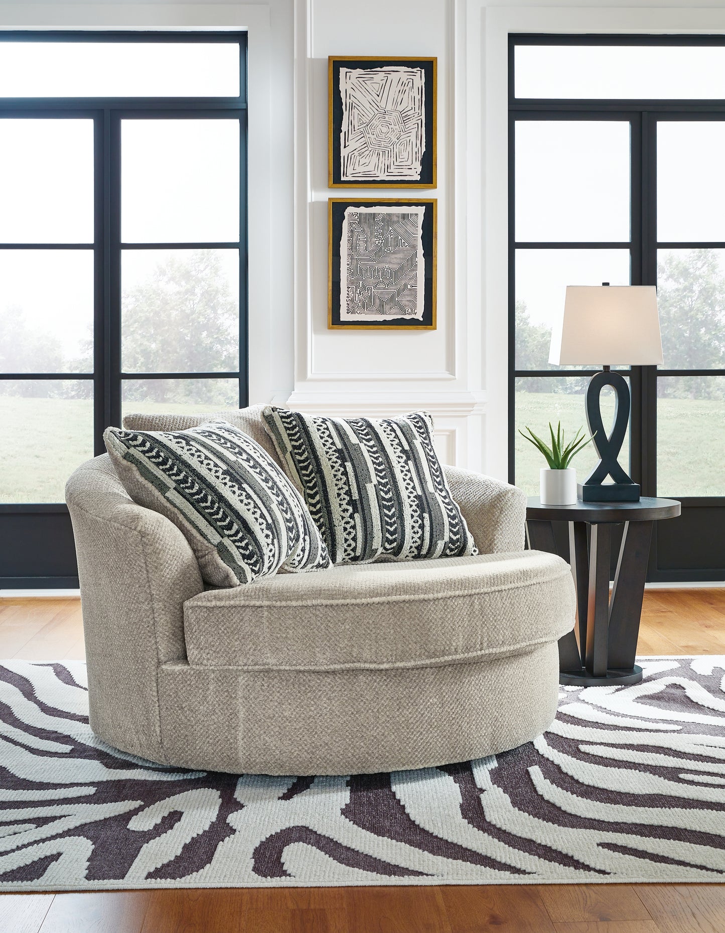 Ocala Furniture Outlet - Ashley Furniture - Calnita Living Room - Oversized Swivel Accent Chair / Sisal - 2050221