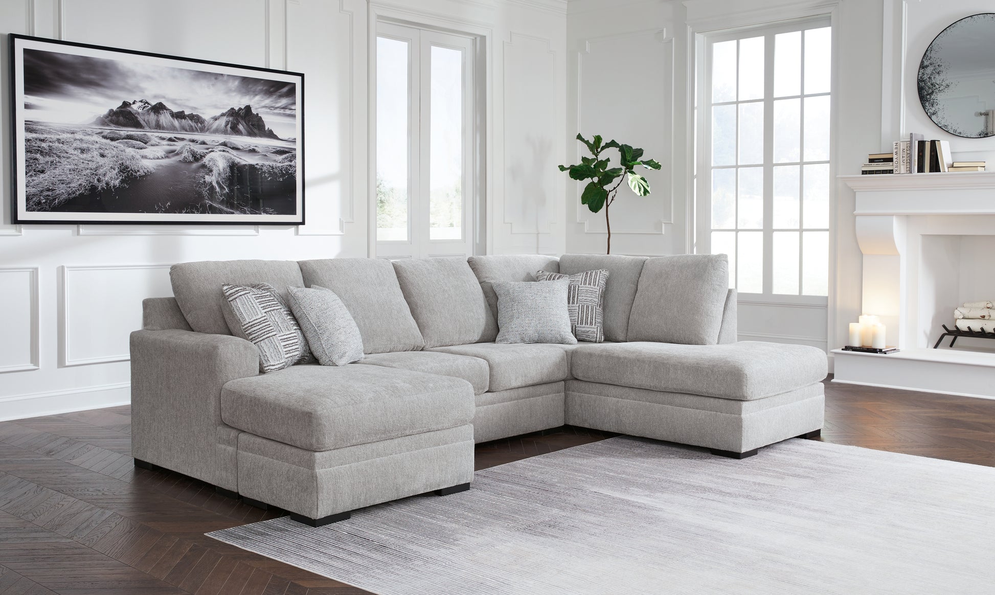 Ocala Furniture Outlet - Ashley Furniture - Gabyleigh Sectional - RAF 2-Piece Sectional with Chaise / Nickel - 20904S2