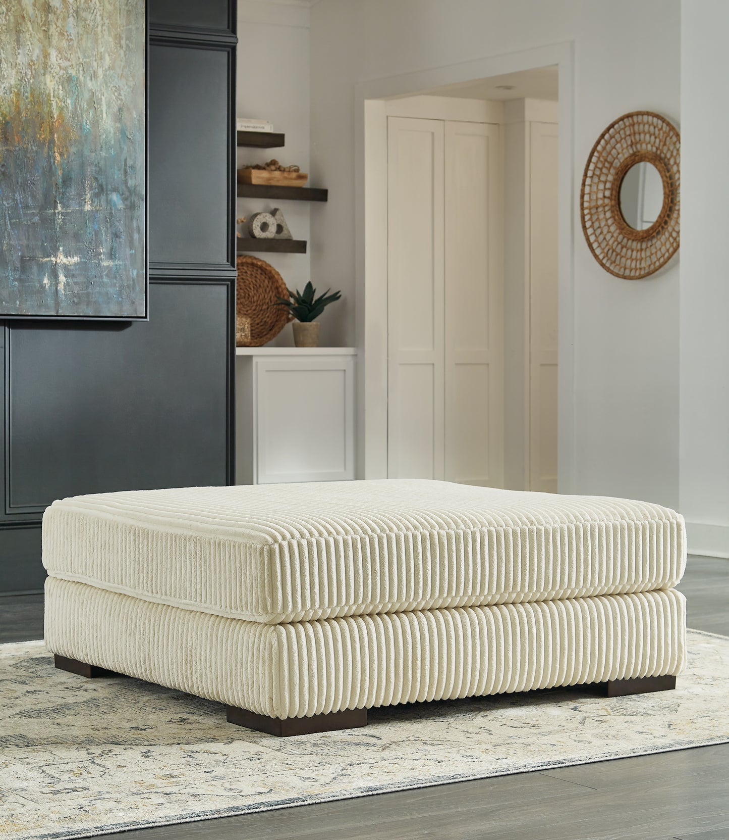 Ocala Furniture Outlet - Ashley Furniture - Lindyn Living Room - Oversized Accent Ottoman / Ivory - 2110408