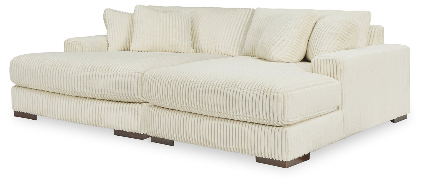 Ocala Furniture Outlet - Ashley Furniture - Lindyn Sectional - RAF Super Chaise / Ivory - 21104S16