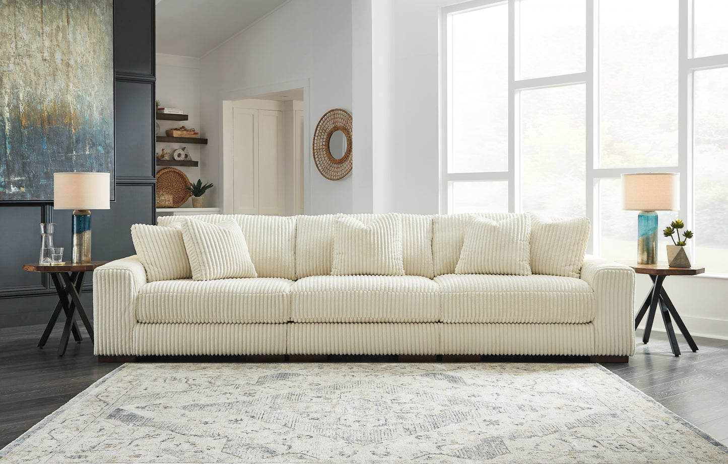 Ocala Furniture Outlet - Ashley Furniture - Lindyn Sectional - RAF 3-Piece Sectional Sofa / Ivory - 21104S14