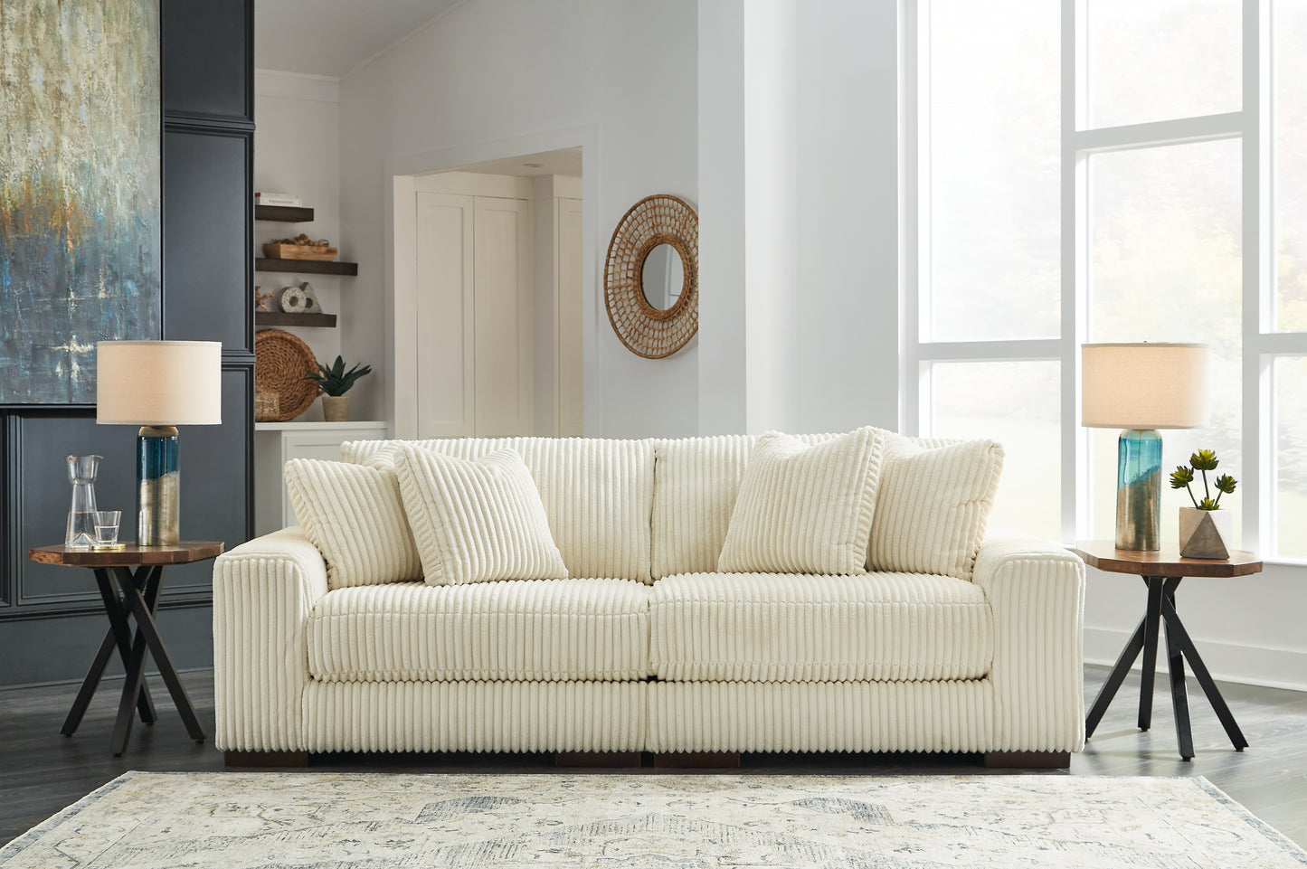 Ocala Furniture Outlet - Ashley Furniture - Lindyn Sectional - RAF 2-Piece Sectional Sofa / Ivory - 21104S1