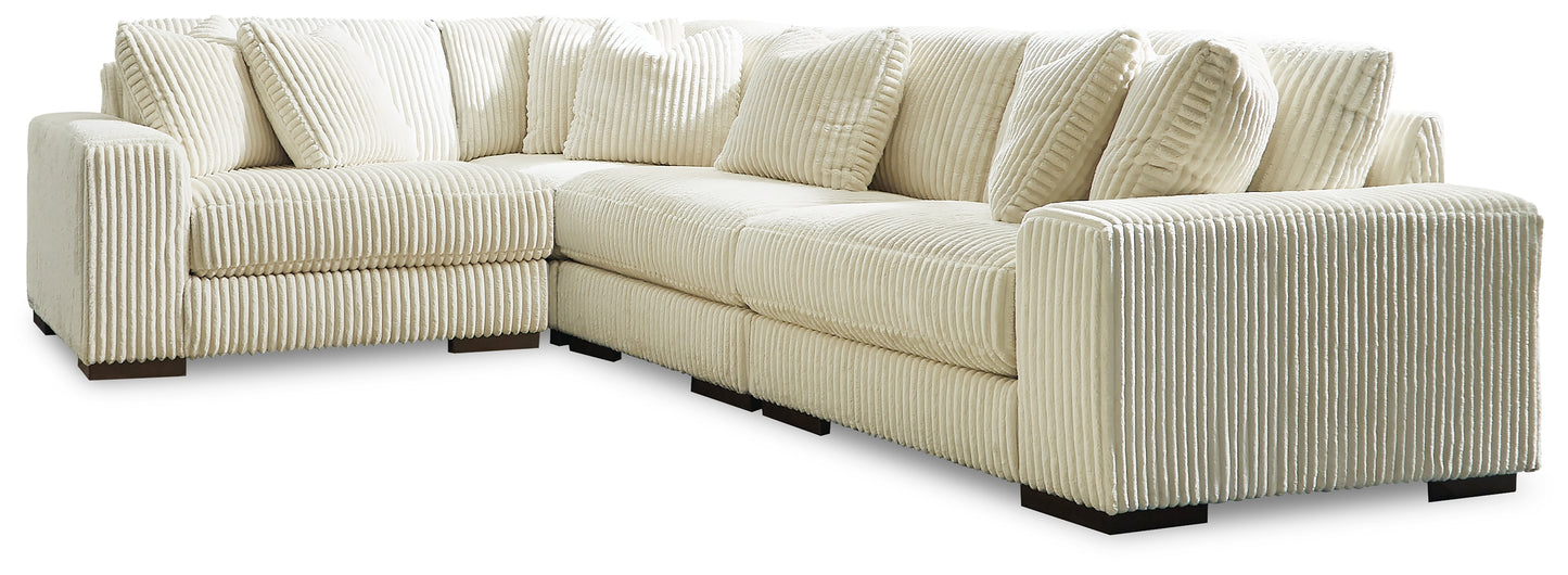 Ocala Furniture Outlet - Ashley Furniture - Lindyn Sectional - RAF 4-Piece Sectional / Ivory - 21104S8