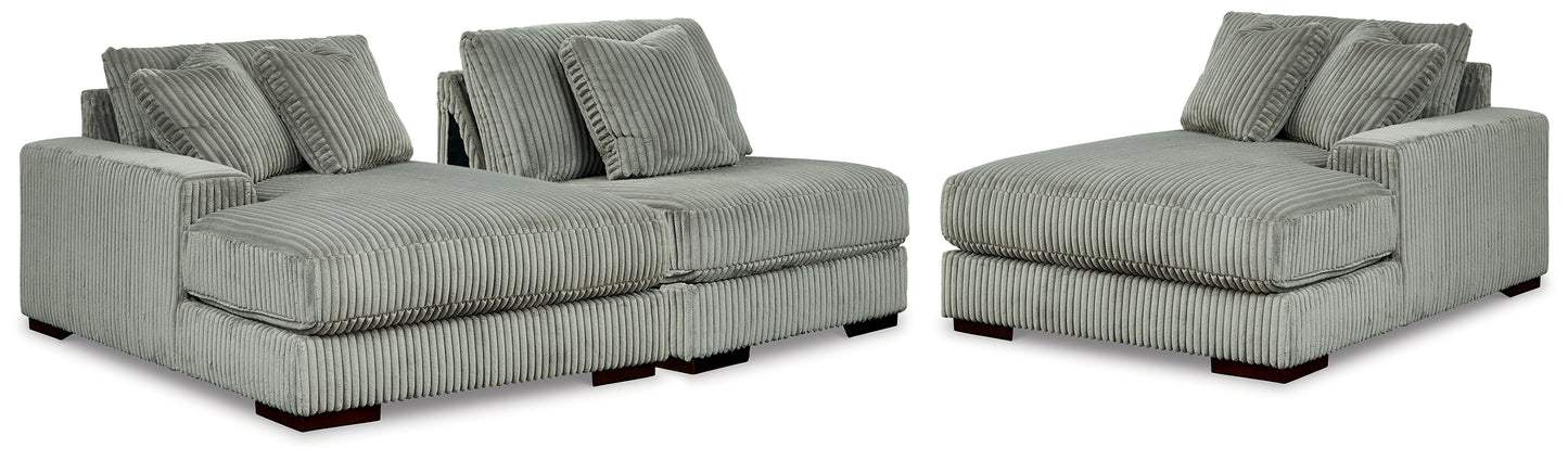 Ocala Furniture Outlet - Ashley Furniture - Lindyn Sectional - RAF 3-Piece Sectional with Double Chaise / Fog - 21105S18