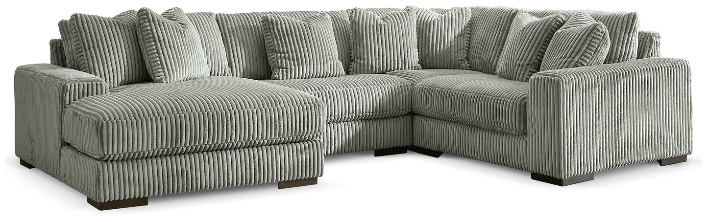 Ocala Furniture Outlet - Ashley Furniture - Lindyn Sectional - RAF 4-Piece Sectional with Chaise / Fog - 21105S17