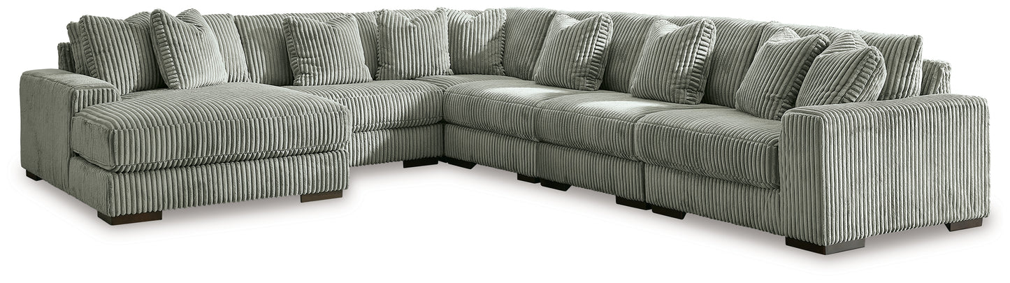 Ocala Furniture Outlet - Ashley Furniture - Lindyn Sectional - RAF 6-Piece Sectional with Chaise / Fog - 21105S8