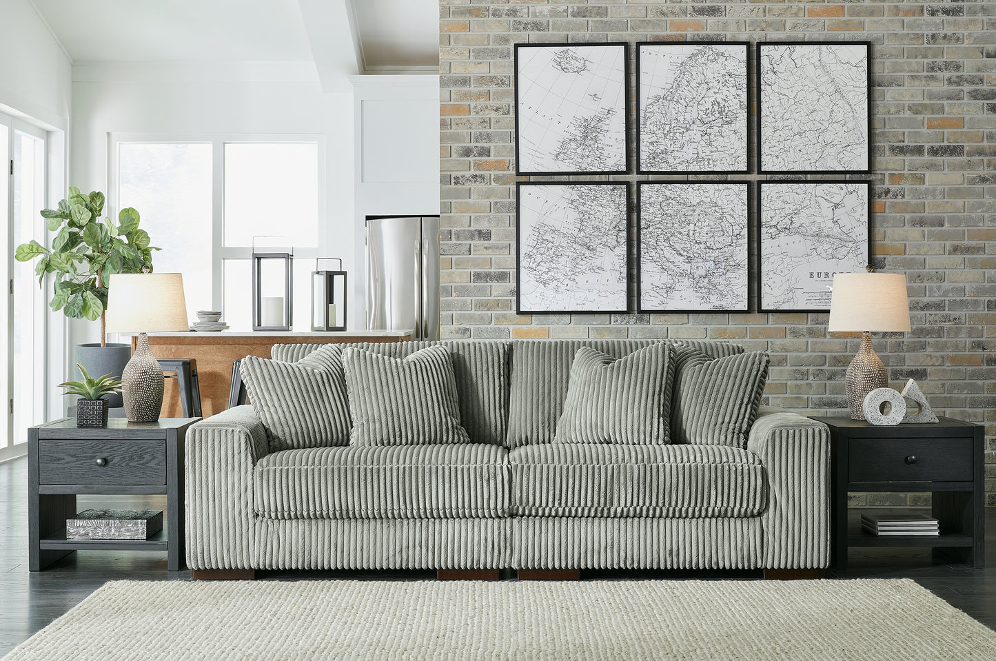 Ocala Furniture Outlet - Ashley Furniture - Lindyn Sectional - RAF 2-Piece Sectional Sofa / Fog - 21105S1