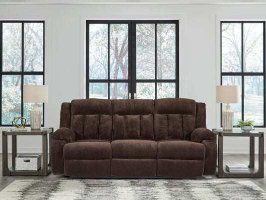 Ocala Furniture Outlet - Ashley Furniture - Observation Living Room - REC PWR Sofa w/Drop Down Table / Chocolate - PC2140699
