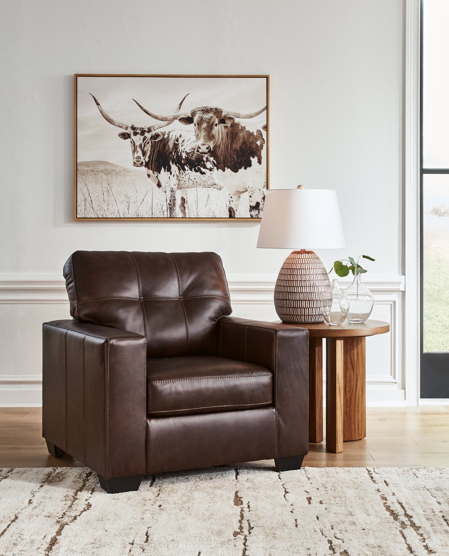 Ocala Furniture Outlet - Ashley Furniture - Santorine Living Room - Chair / Dark Brown - 2170620