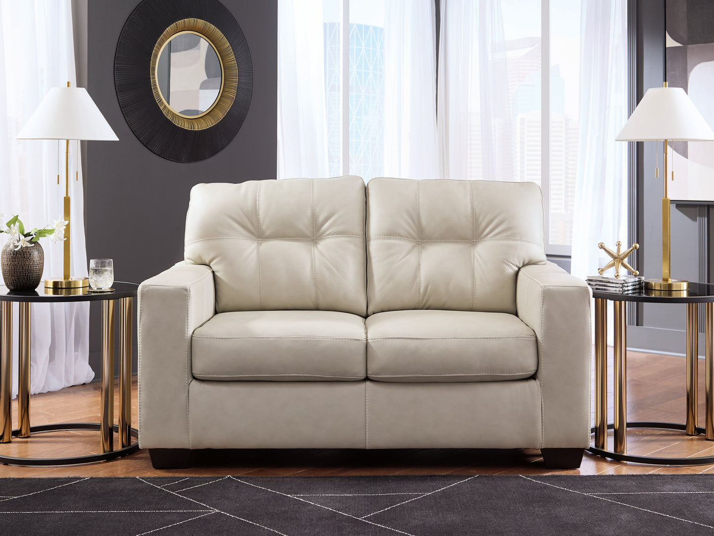 Ocala Furniture Outlet - Ashley Furniture - Santorine Living Room - Loveseat / Bone - 2170835