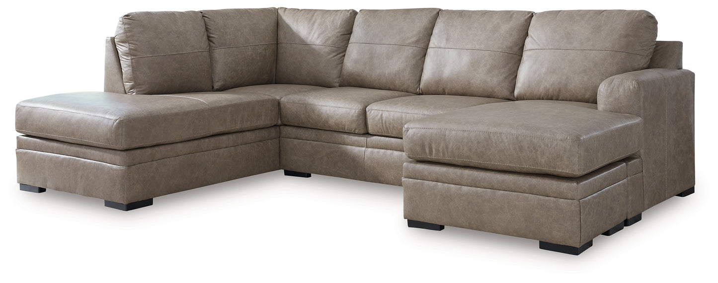 Ocala Furniture Outlet - Ashley Furniture - Amuleto Sectional - RAF 2-Piece Sectional with Chaise / Desert - 22405S2