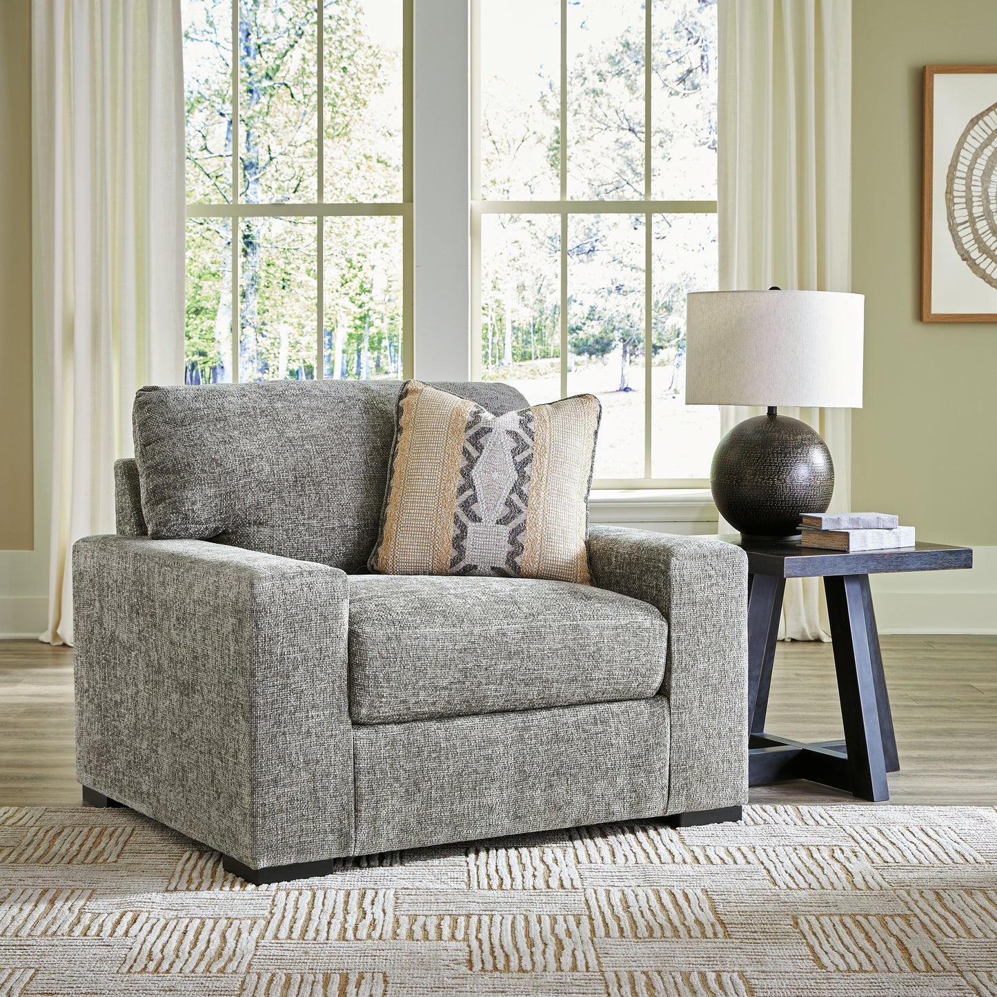 Ocala Furniture Outlet - Ashley Furniture - Dunmor Living Room - Chair and a Half / Graphite - 2490423