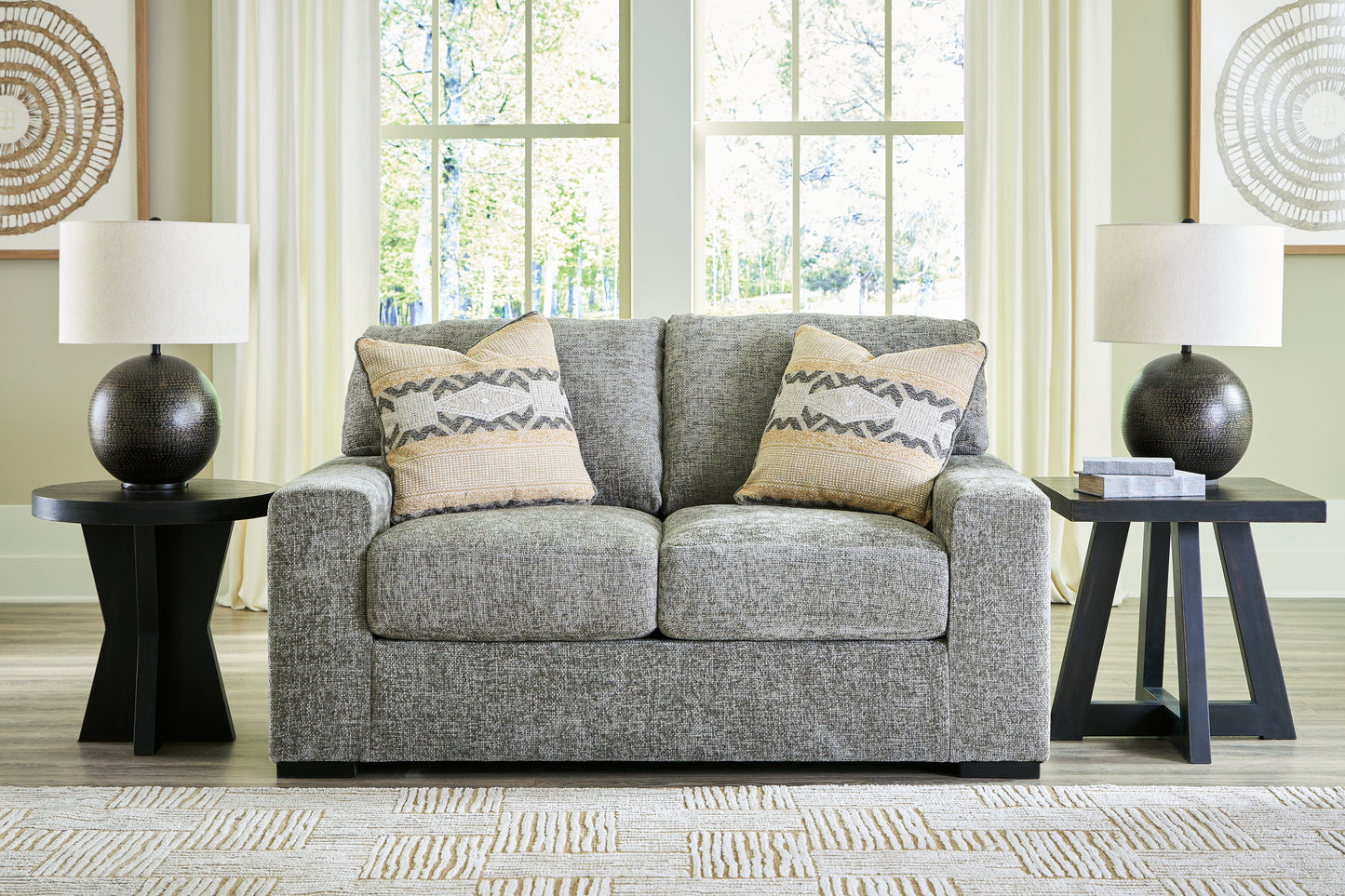 Ocala Furniture Outlet - Ashley Furniture - Dunmor Living Room - Loveseat / Graphite - 2490435
