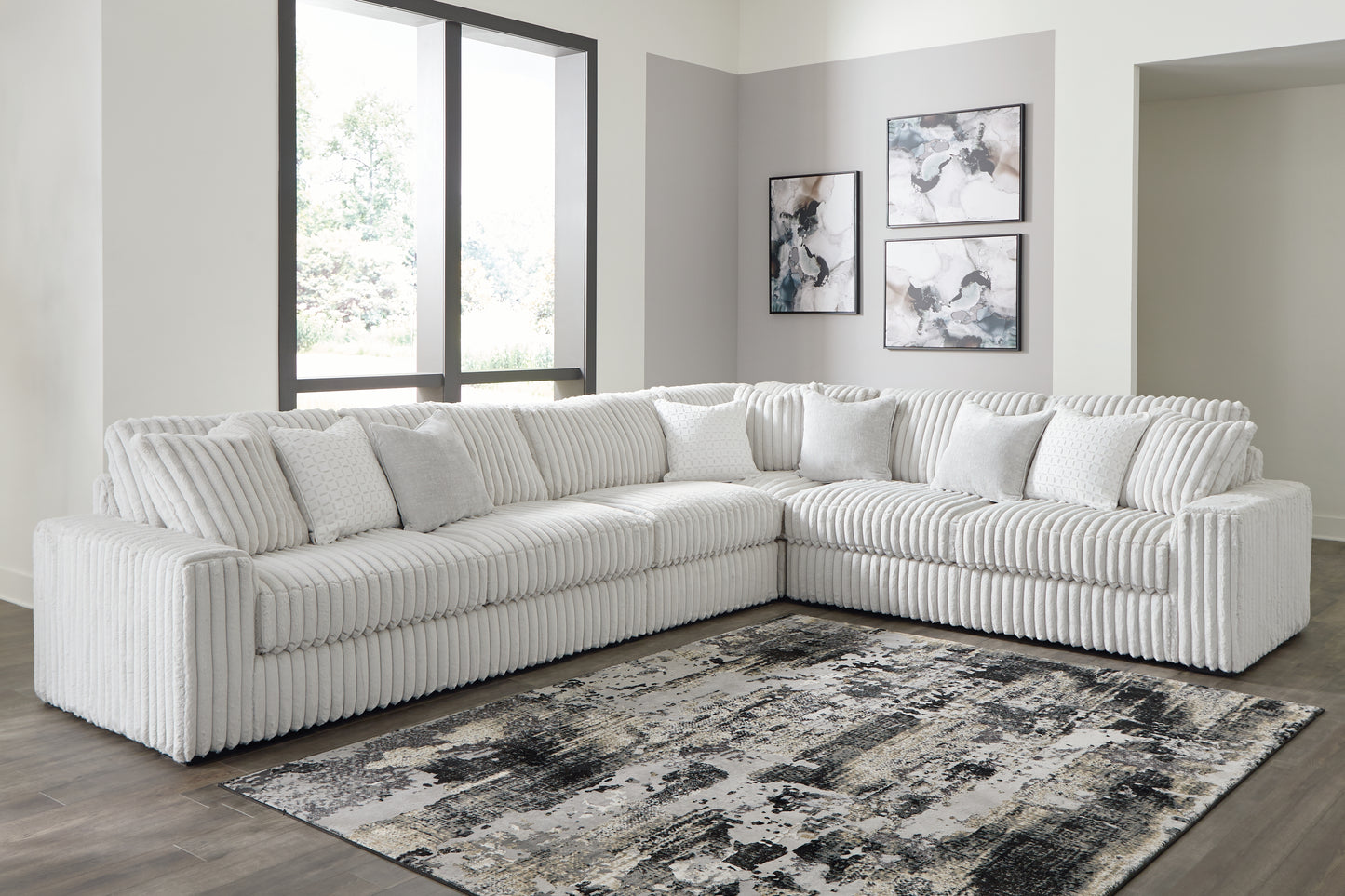 Ocala Furniture Outlet - Ashley Furniture - Stupendous Sectional - LAF 5-Piece Sectional with Chaise / Alloy - 25903S9