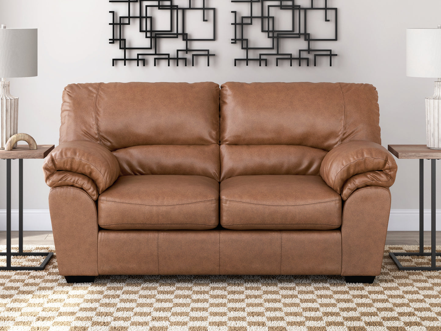 Ocala Furniture Outlet - Ashley Furniture - WillowBend Living Room - Loveseat / Caramel - PC2770435