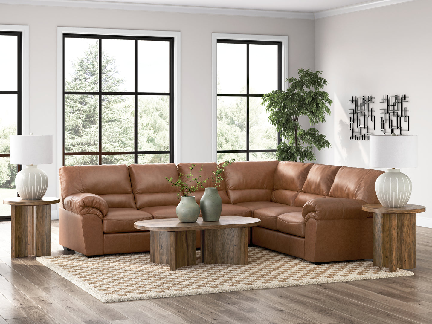 Ocala Furniture Outlet - Ashley Furniture - WillowBend Sectional - RAF 3-Piece Sectional / Caramel - PC27704S3