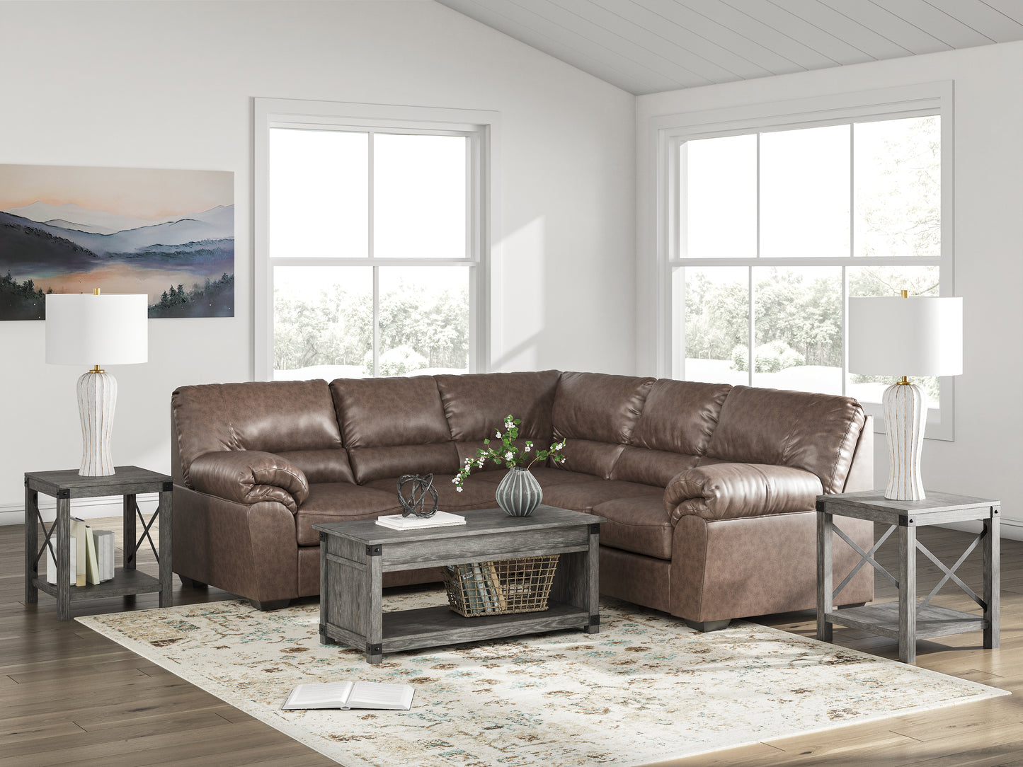 Ocala Furniture Outlet - Ashley Furniture - WillowBend Sectional - RAF 2-Piece Sectional / Umber - PC27705S1