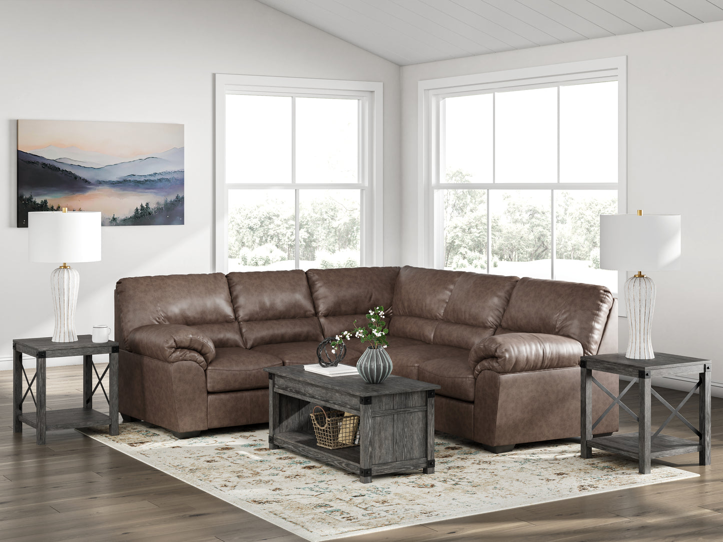 Ocala Furniture Outlet - Ashley Furniture - WillowBend Sectional - LAF 2-Piece Sectional / Umber - PC27705S2