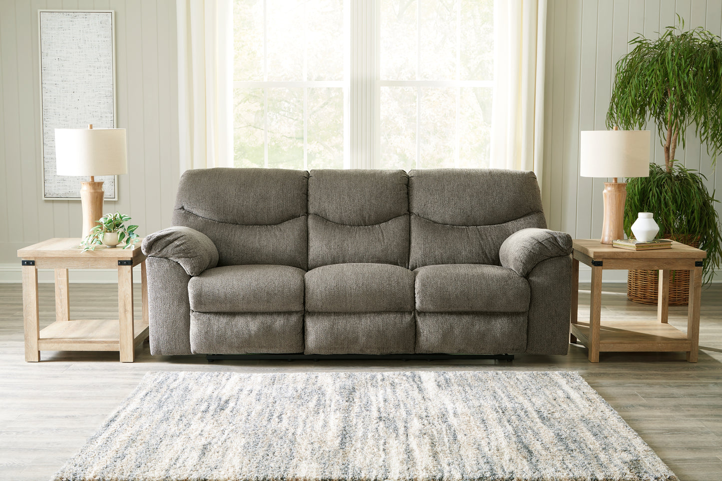 Ocala Furniture Outlet - Ashley Furniture - Alphons Living Room - Reclining Sofa / Putty - 2820188