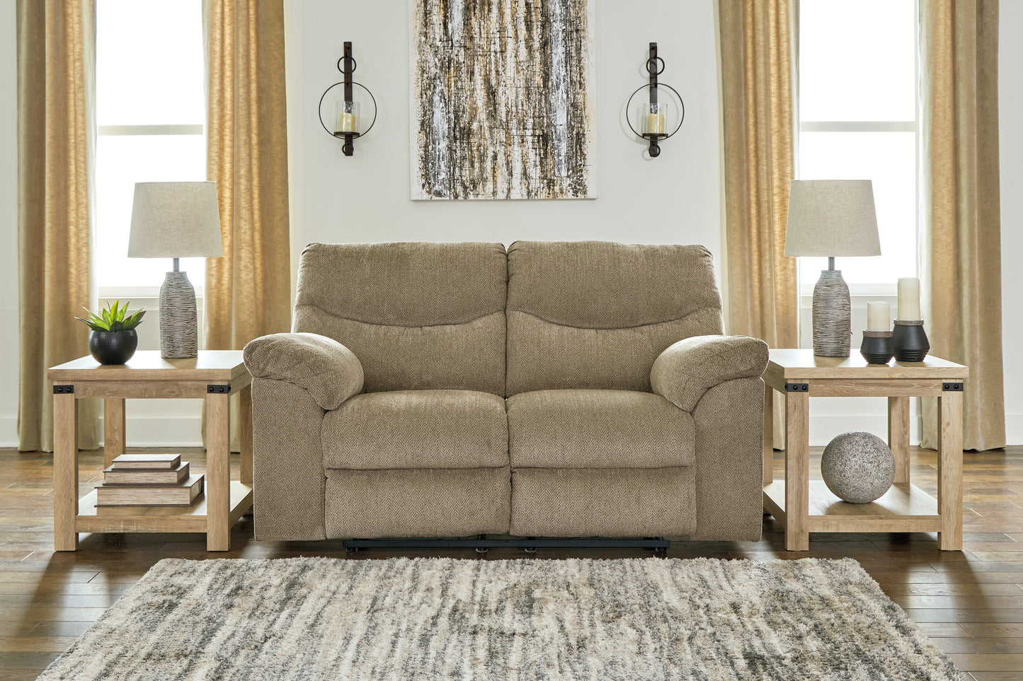 Ocala Furniture Outlet - Ashley Furniture - Alphons Living Room - Reclining Loveseat / Briar - 2820286
