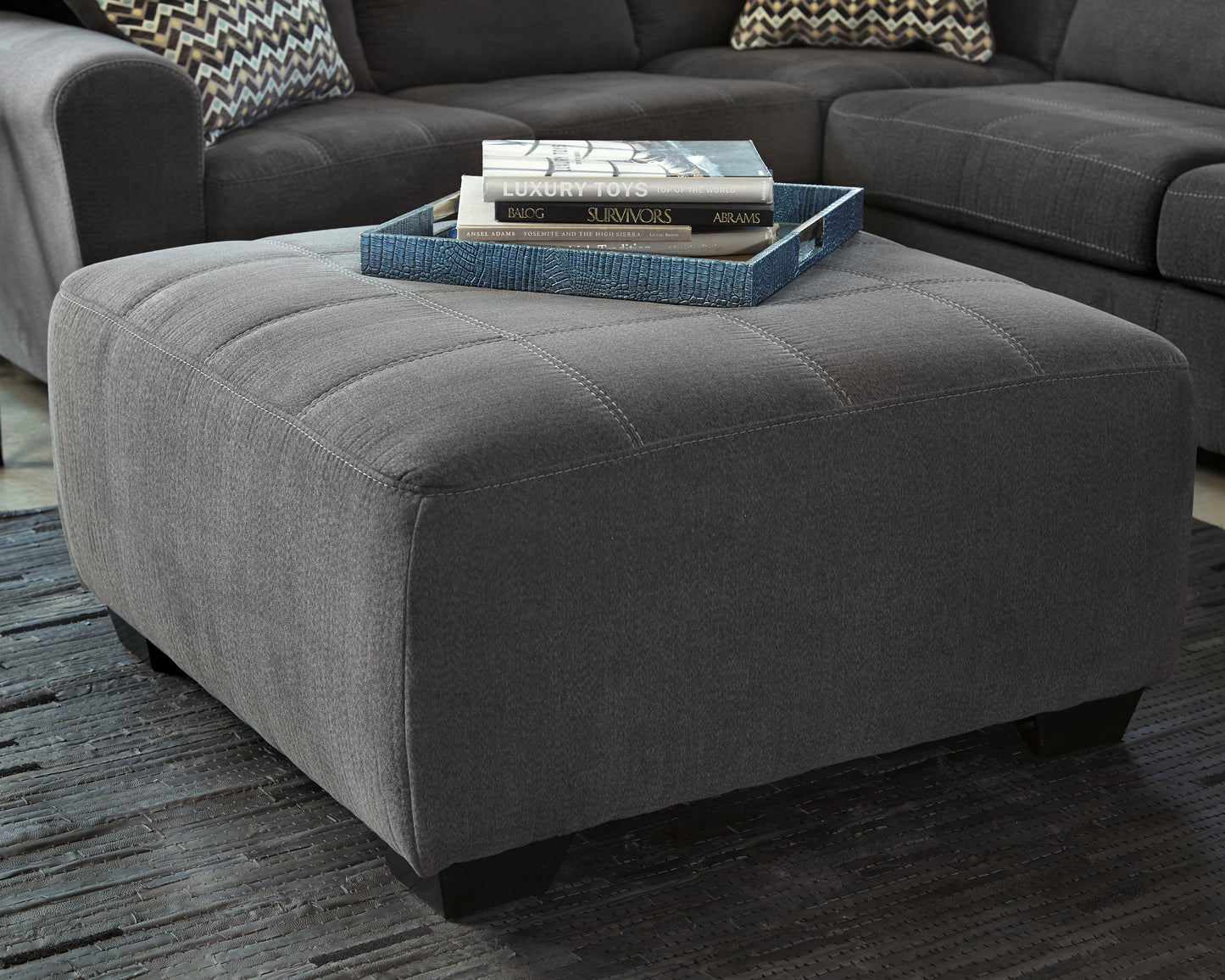 Ocala Furniture Outlet - Ashley Furniture - Ambee Living Room - Oversized Accent Ottoman / Slate - 2862008