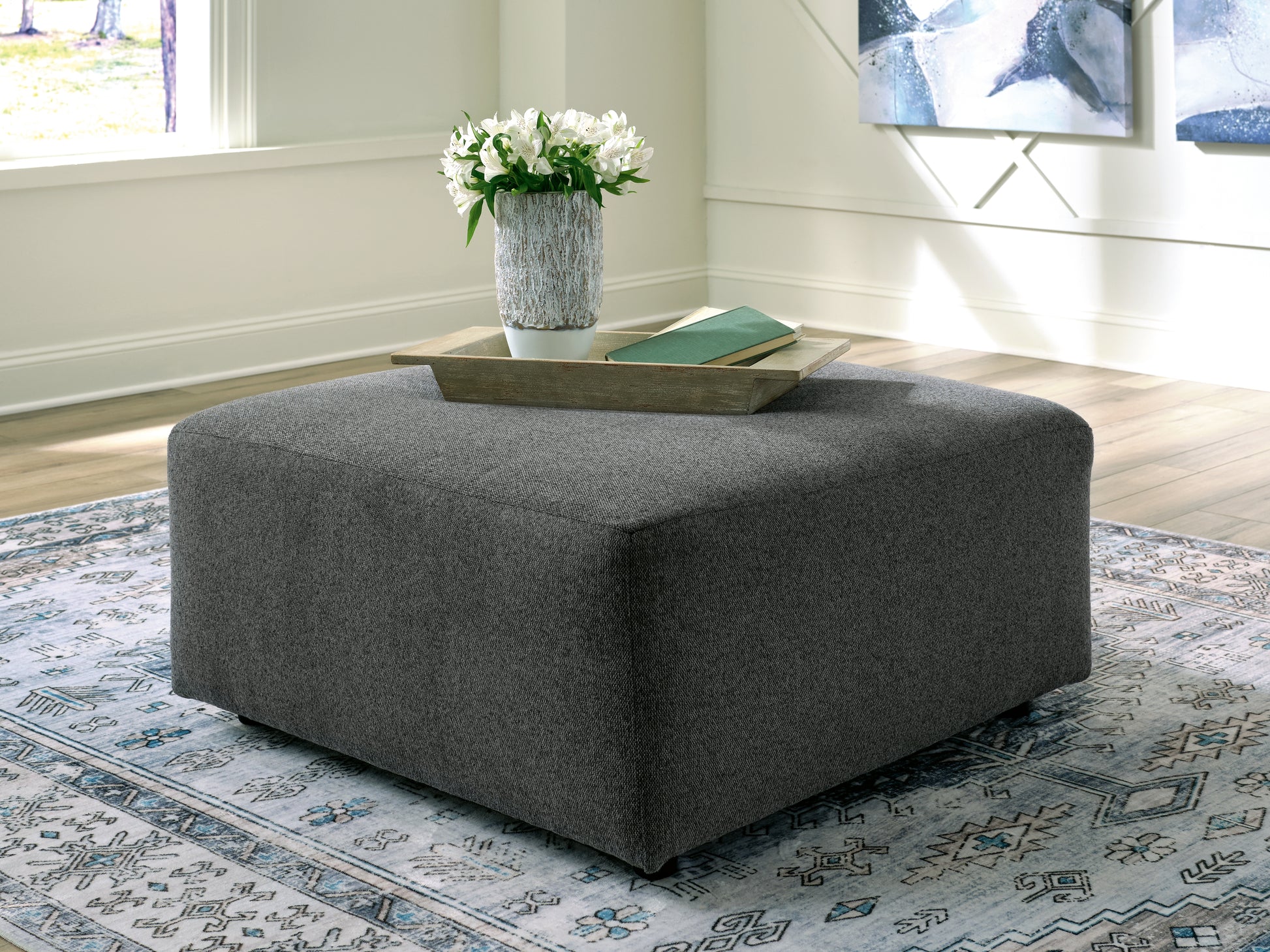 Ocala Furniture Outlet - Ashley Furniture - Edenfield Living Room - Oversized Accent Ottoman / Linen - 2900408