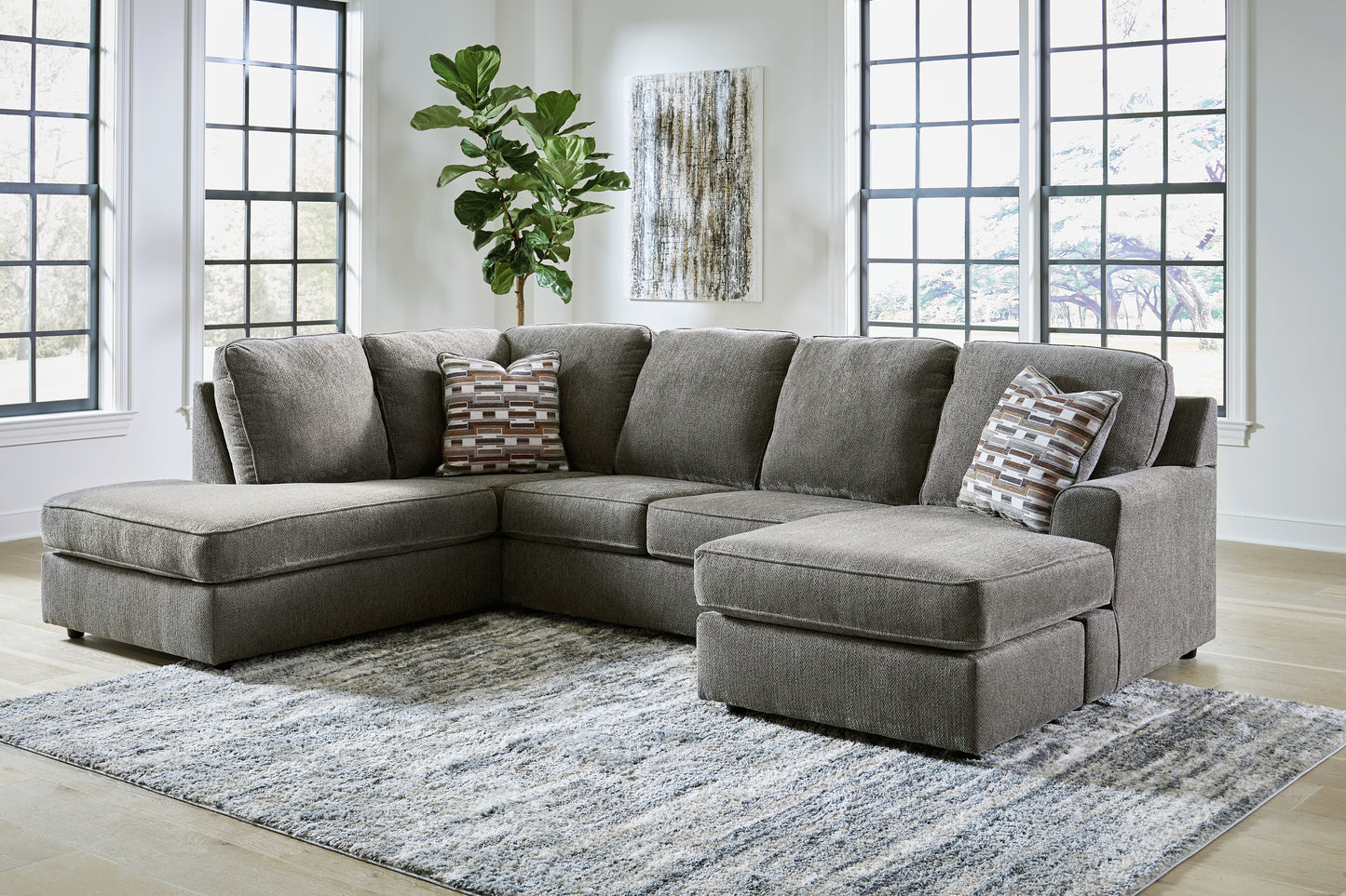 Ocala Furniture Outlet - Ashley Furniture - O'Phannon Sectional - RAF 2-Piece Sectional with Chaise / Putty - 29402S2