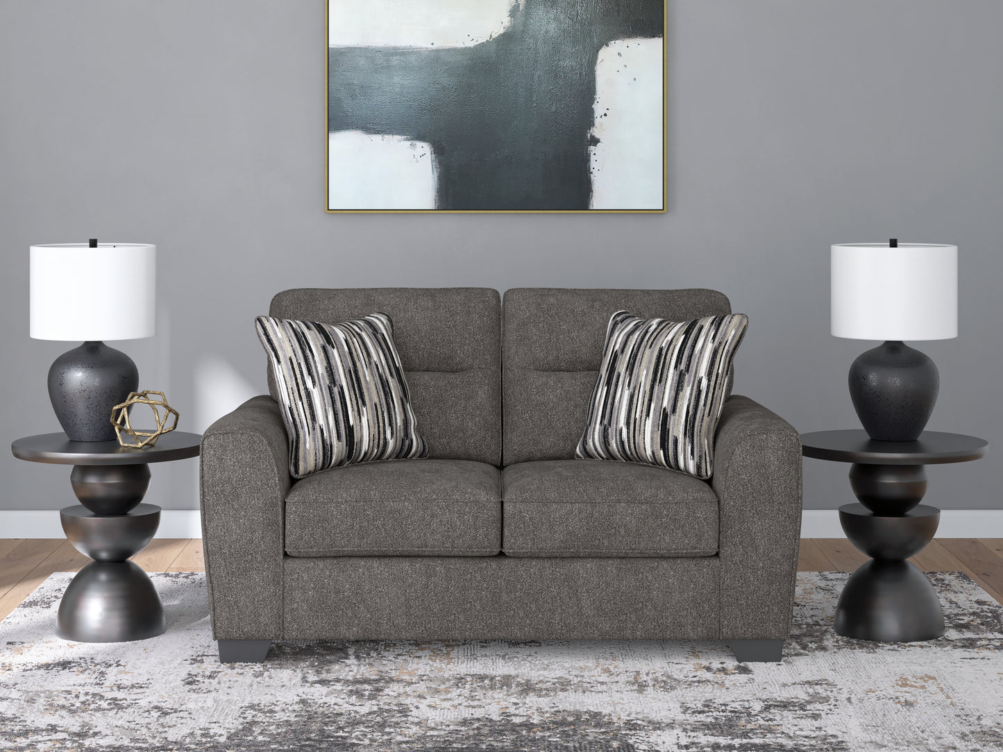 Ocala Furniture Outlet - Ashley Furniture - Olten Living Room - Loveseat / Graphite - 3130535
