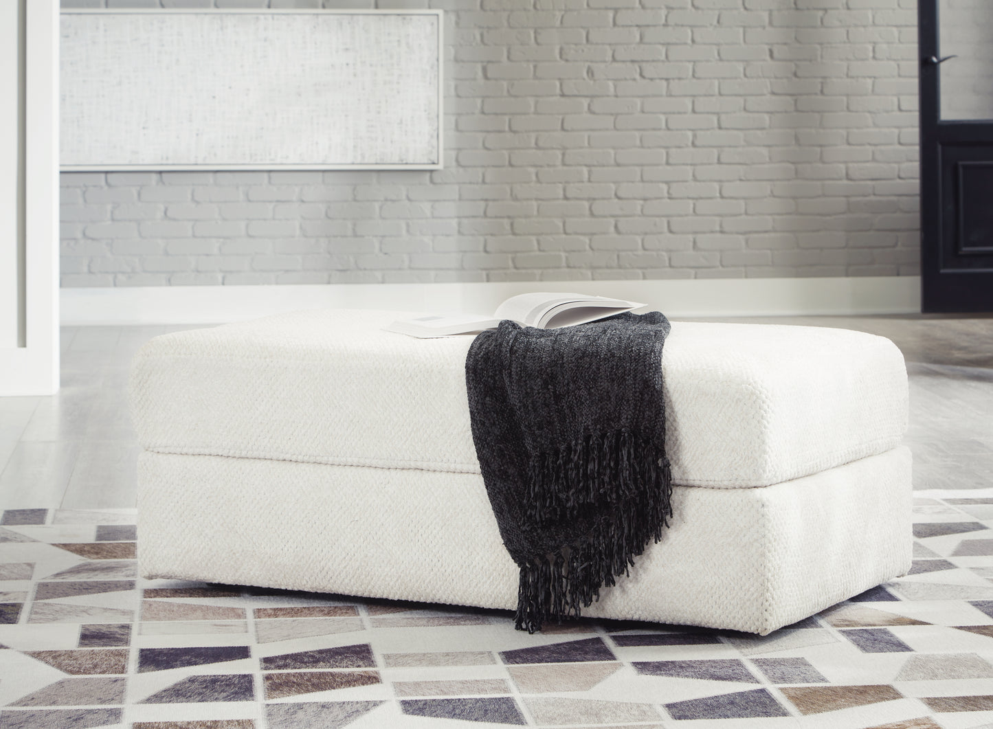 Ocala Furniture Outlet - Ashley Furniture - Karinne Living Room - Oversized Accent Ottoman / Linen - 3140308