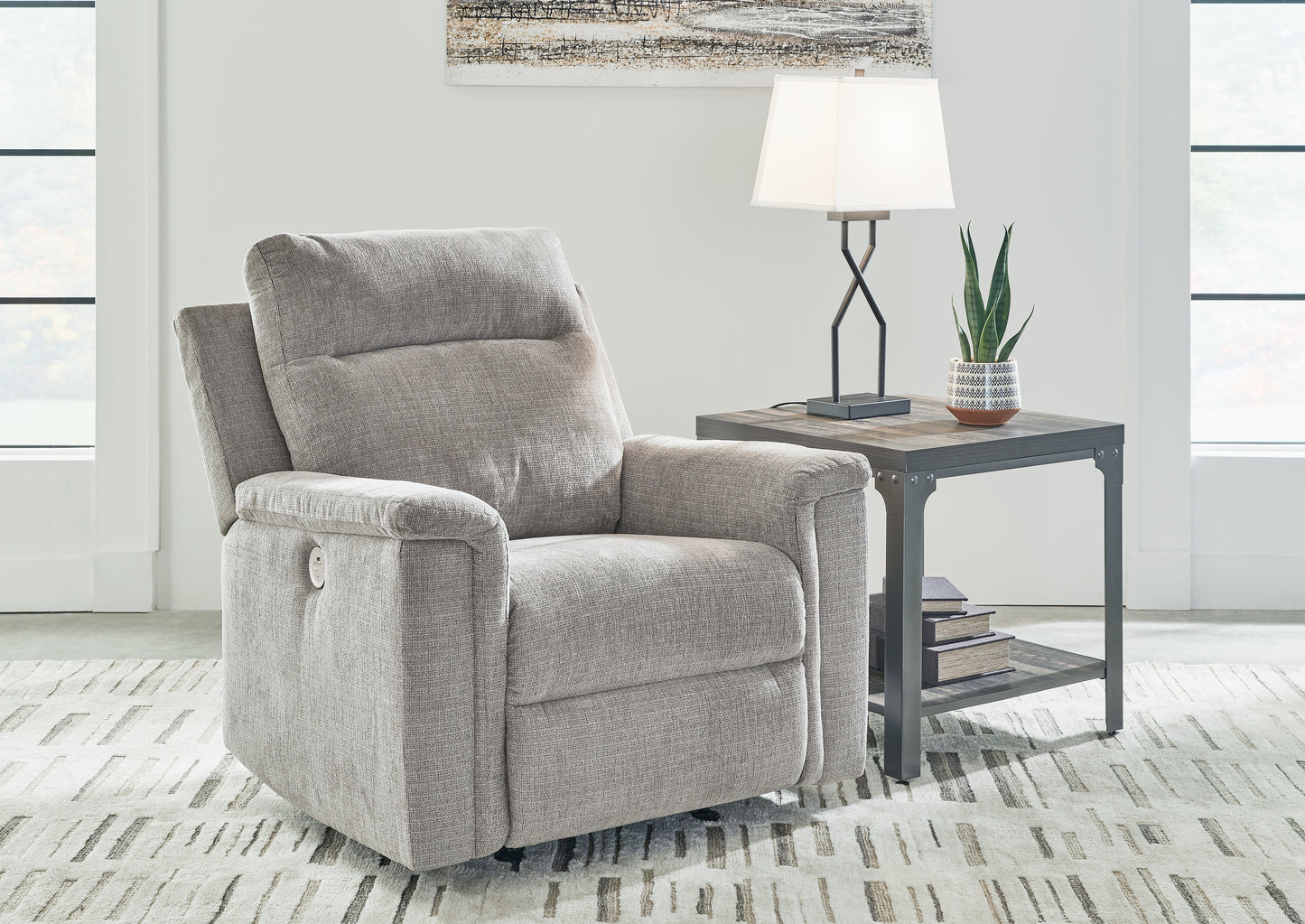 Ocala Furniture Outlet - Ashley Furniture - Barnsana Living Room - Power Rocker Recliner / Ash - 3320198