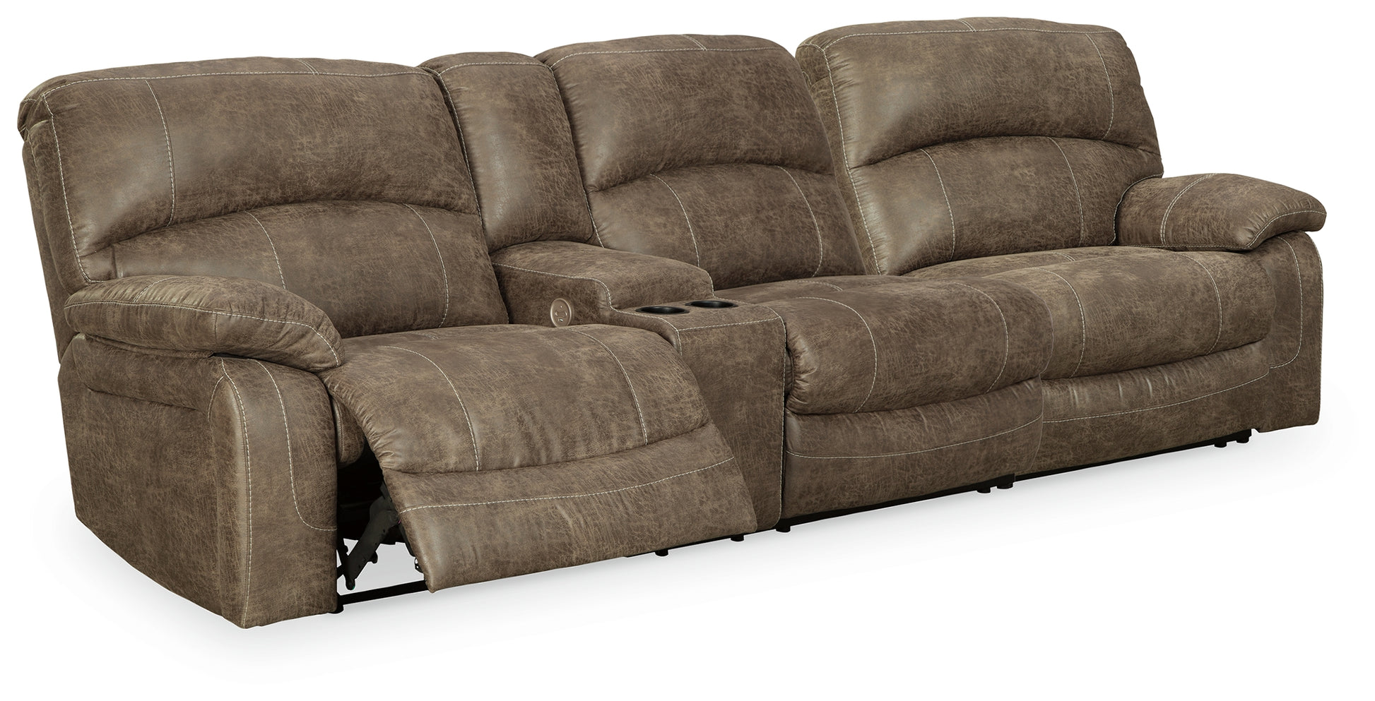 Ocala Furniture Outlet - Ashley Furniture - Segburg Sectional - 2-Piece Power Reclining Sectional Sofa / Driftwood - 34303S1