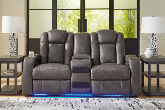 Ocala Furniture Outlet - Ashley Furniture - Fyne-Dyme Living Room - PWR Recliner/ADJ Headrest / Sapphire - 3660313