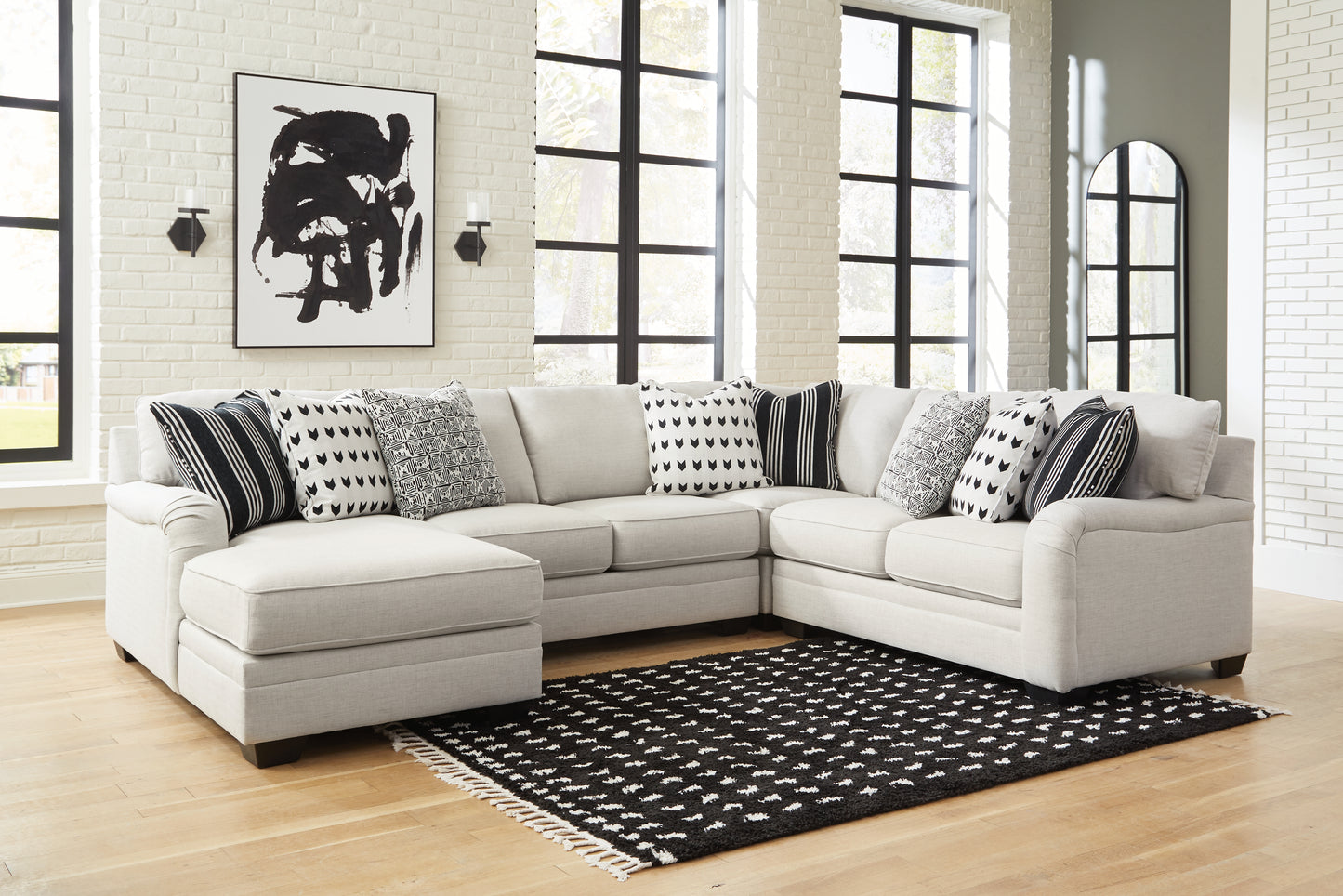 Ocala Furniture Outlet - Ashley Furniture - Huntsworth Sectional - RAF 4-Piece Sectional with Chaise / Dove Gray - 39702S3